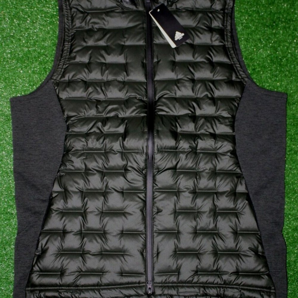 New adidas Men's Frostguard Full-Zip Insulated Golf Vest Black